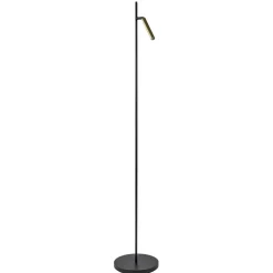 Hot Straluma Moderne LED vloerlamp zwart met gouden spot