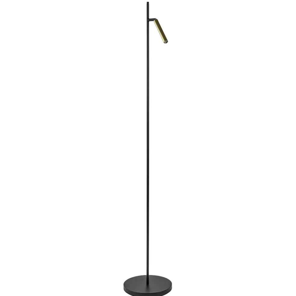 Hot Straluma Moderne LED vloerlamp zwart met gouden spot
