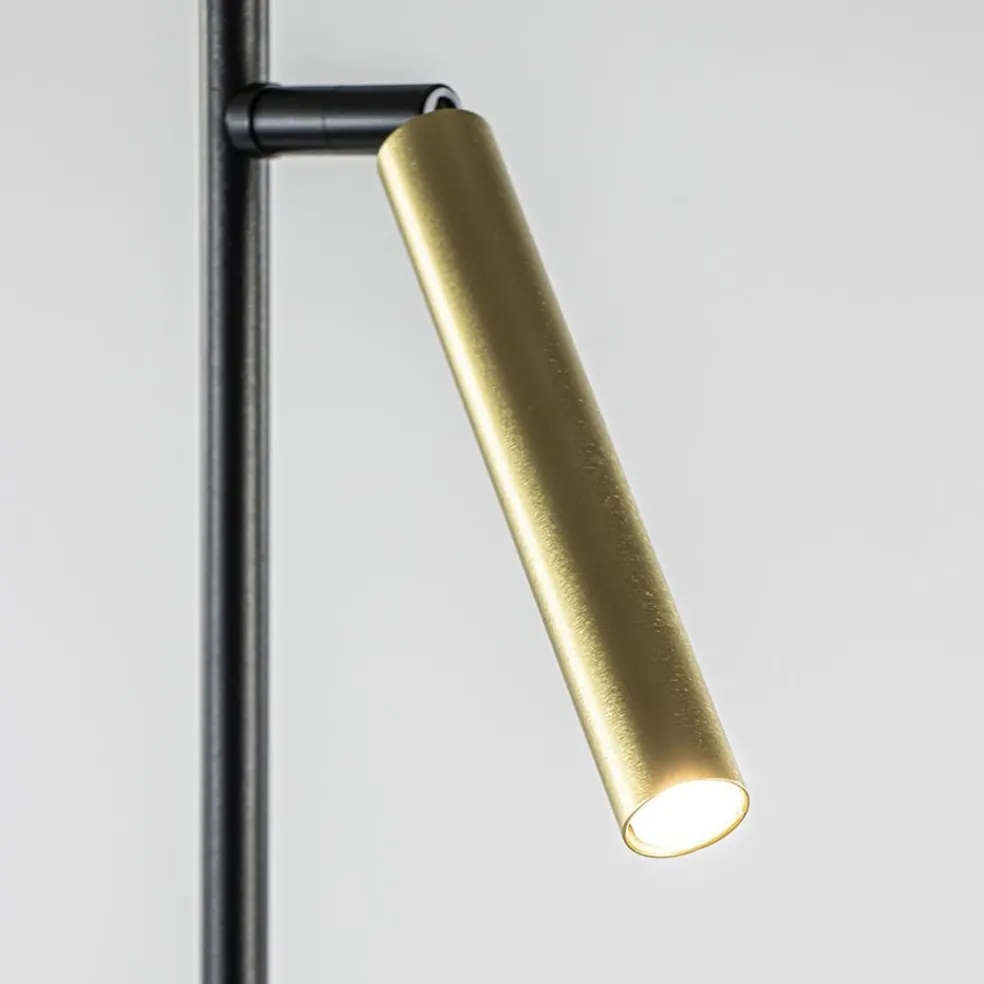Hot Straluma Moderne LED vloerlamp zwart met gouden spot