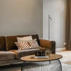Hot Straluma Moderne LED vloerlamp zwart met gouden spot