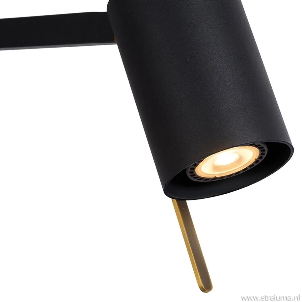 Discount Straluma Moderne lees/vloerlamp mat zwart met brons