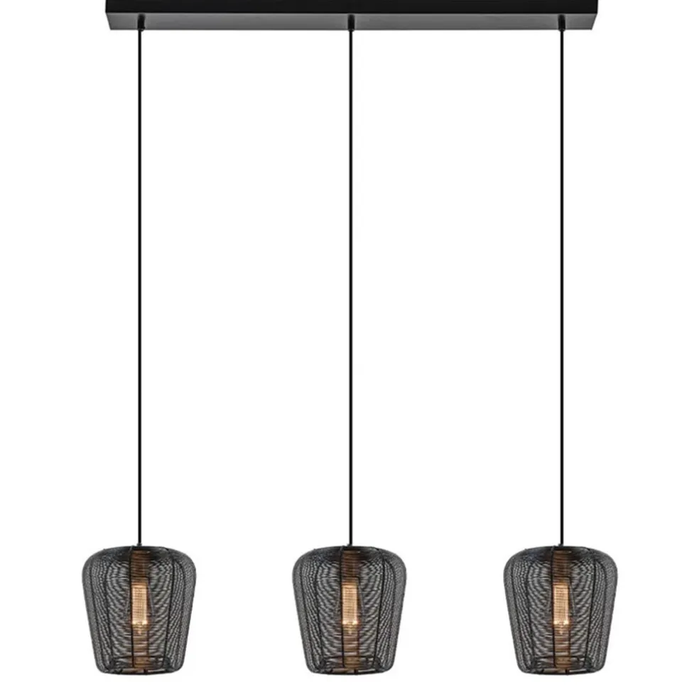 Cheap Straluma Moderne 3-lichts eettafelhanglamp Adeta mat zwart