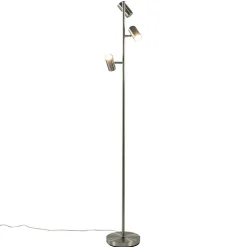 Flash Sale Straluma Moderne 3-lichts vloerlamp nikkel met 3-standen dimbaar LED
