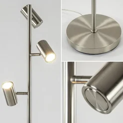 Flash Sale Straluma Moderne 3-lichts vloerlamp nikkel met 3-standen dimbaar LED