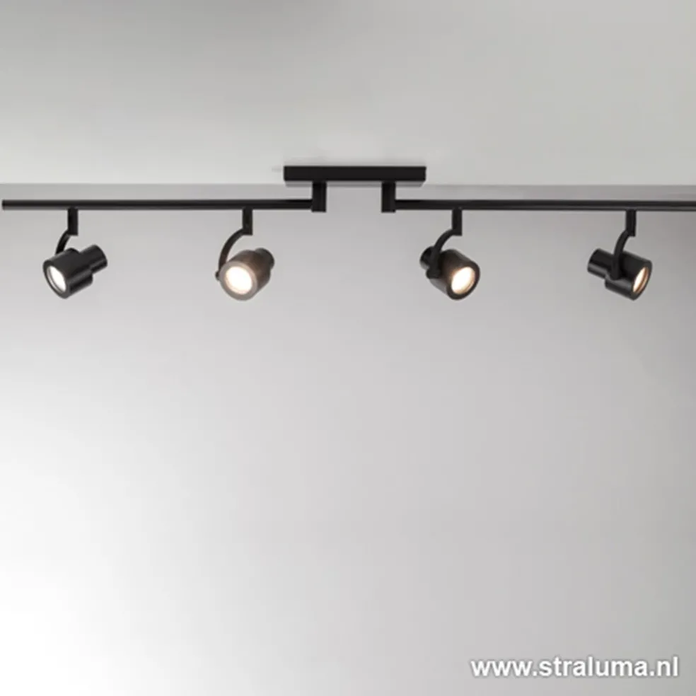 Store Straluma Moderne opbouwspot mat zwart 4-lichts