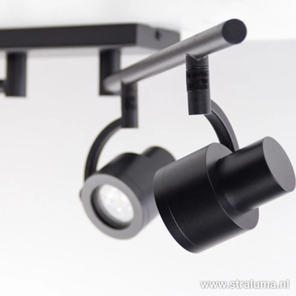Store Straluma Moderne opbouwspot mat zwart 4-lichts