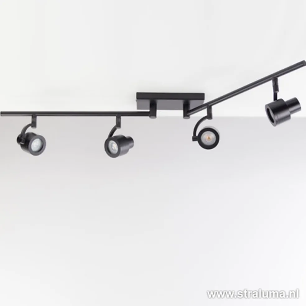 Store Straluma Moderne opbouwspot mat zwart 4-lichts