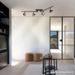 Store Straluma Moderne opbouwspot mat zwart 4-lichts