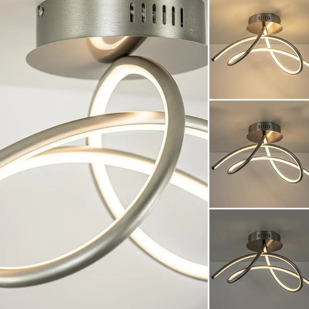 Shop Straluma Moderne plafondlamp nikkel inclusief 3-standen dimbaar LED