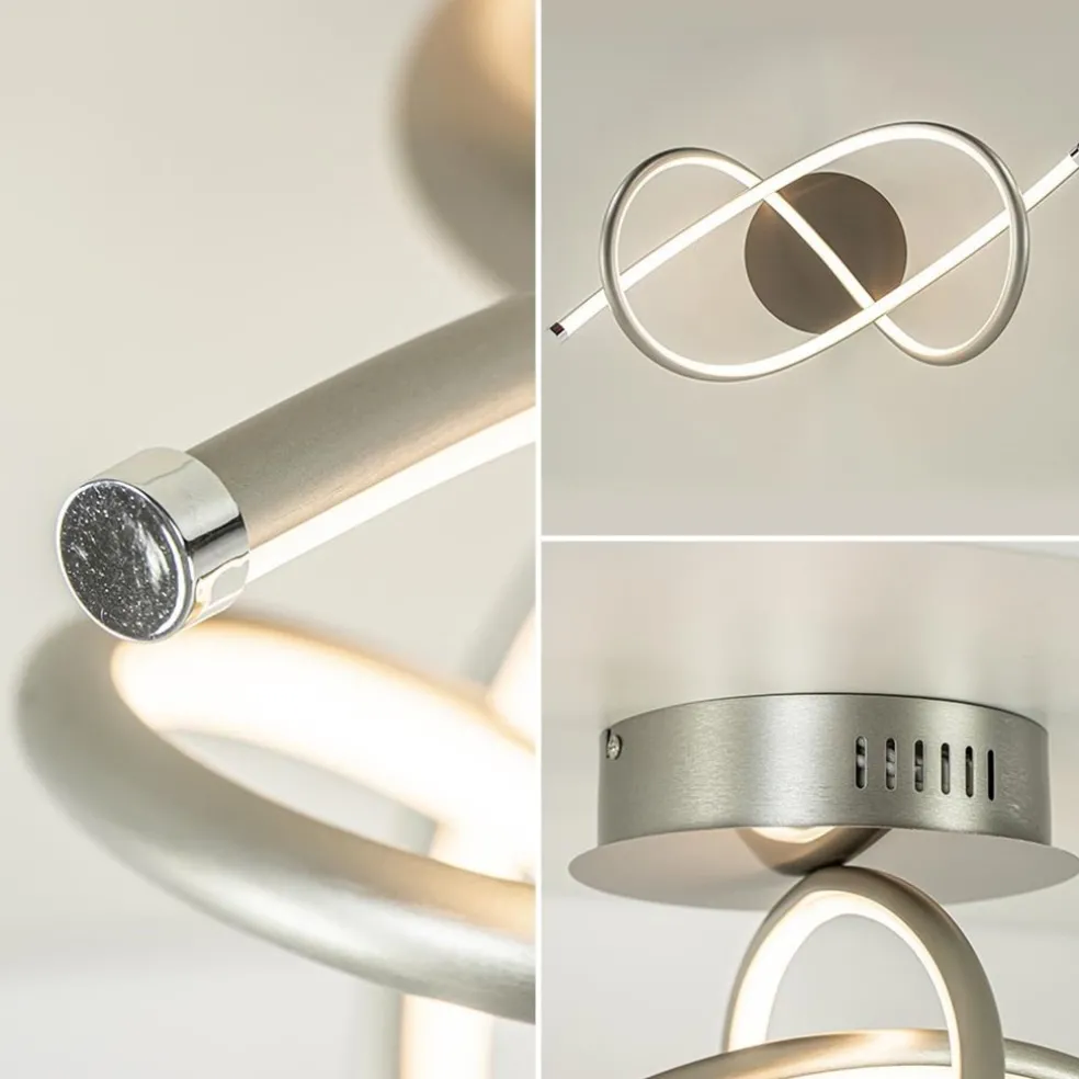 Shop Straluma Moderne plafondlamp nikkel inclusief 3-standen dimbaar LED