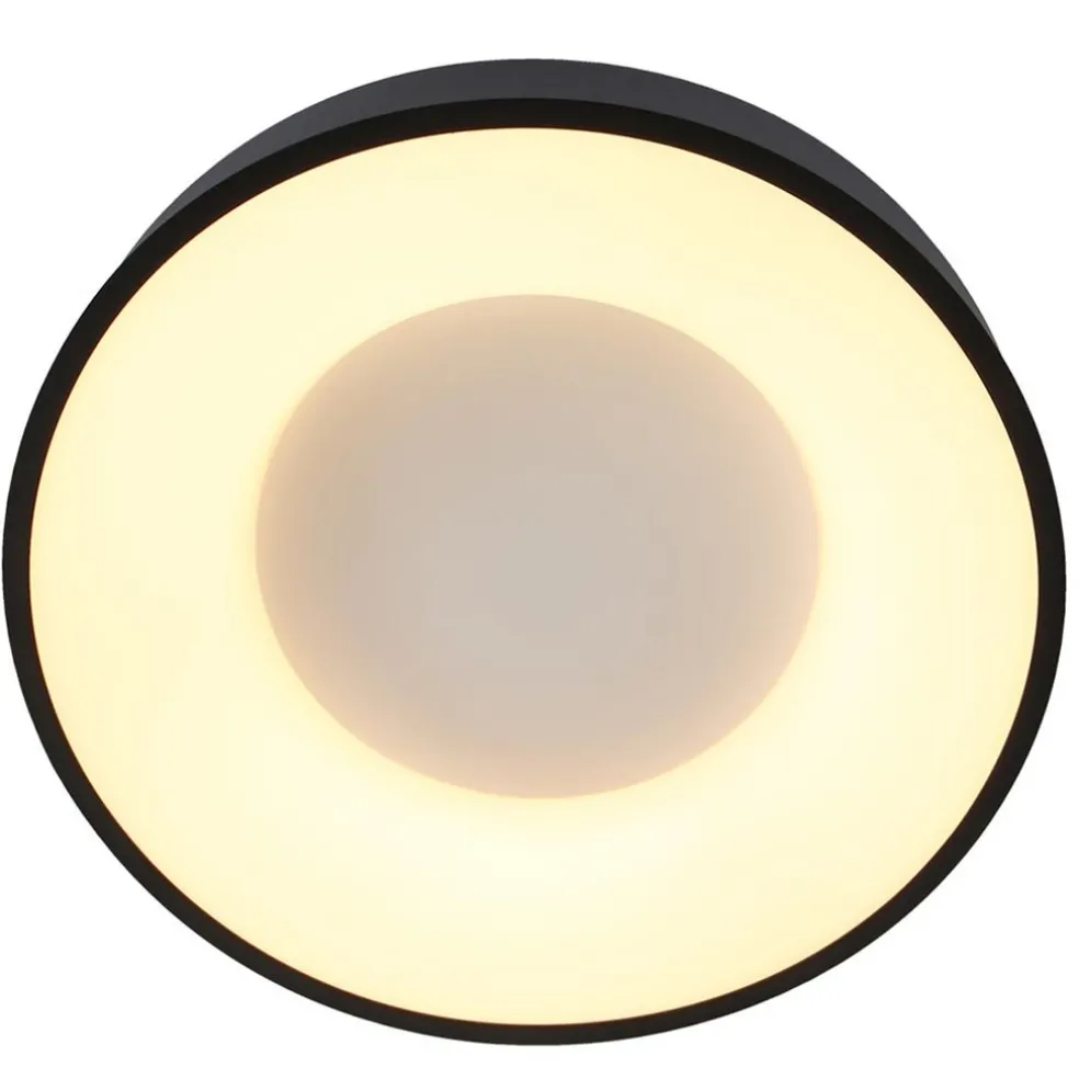 Shop Straluma Moderne plafondlamp zwart met geïntegreerd LED