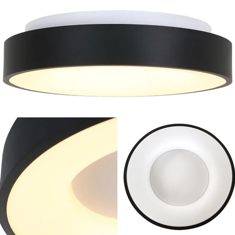 Shop Straluma Moderne plafondlamp zwart met geïntegreerd LED