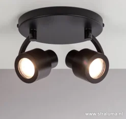 Online Straluma Moderne plafondspot mat zwart 2-lichts