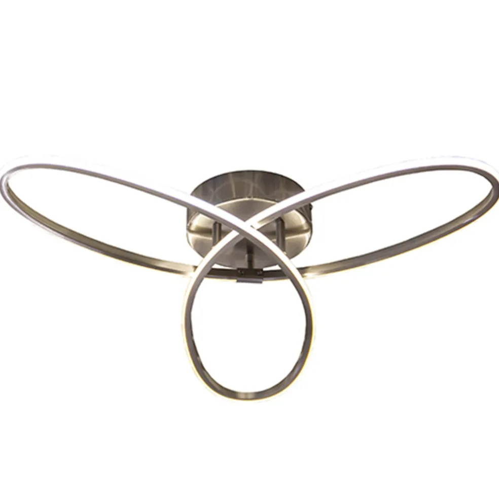 Cheap Straluma Moderne plafonnière nikkel met LED