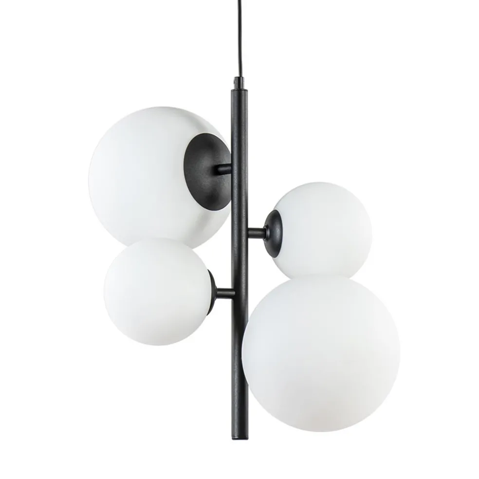 Clearance Straluma Moderne retro hanglamp zwart met witte bollen