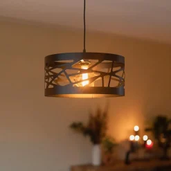 Best Sale Straluma Moderne ronde hanglamp zwart metaal