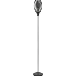 Shop Straluma Moderne staande lamp met draad kap mat zwart