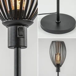 Shop Straluma Moderne staande lamp met draad kap mat zwart