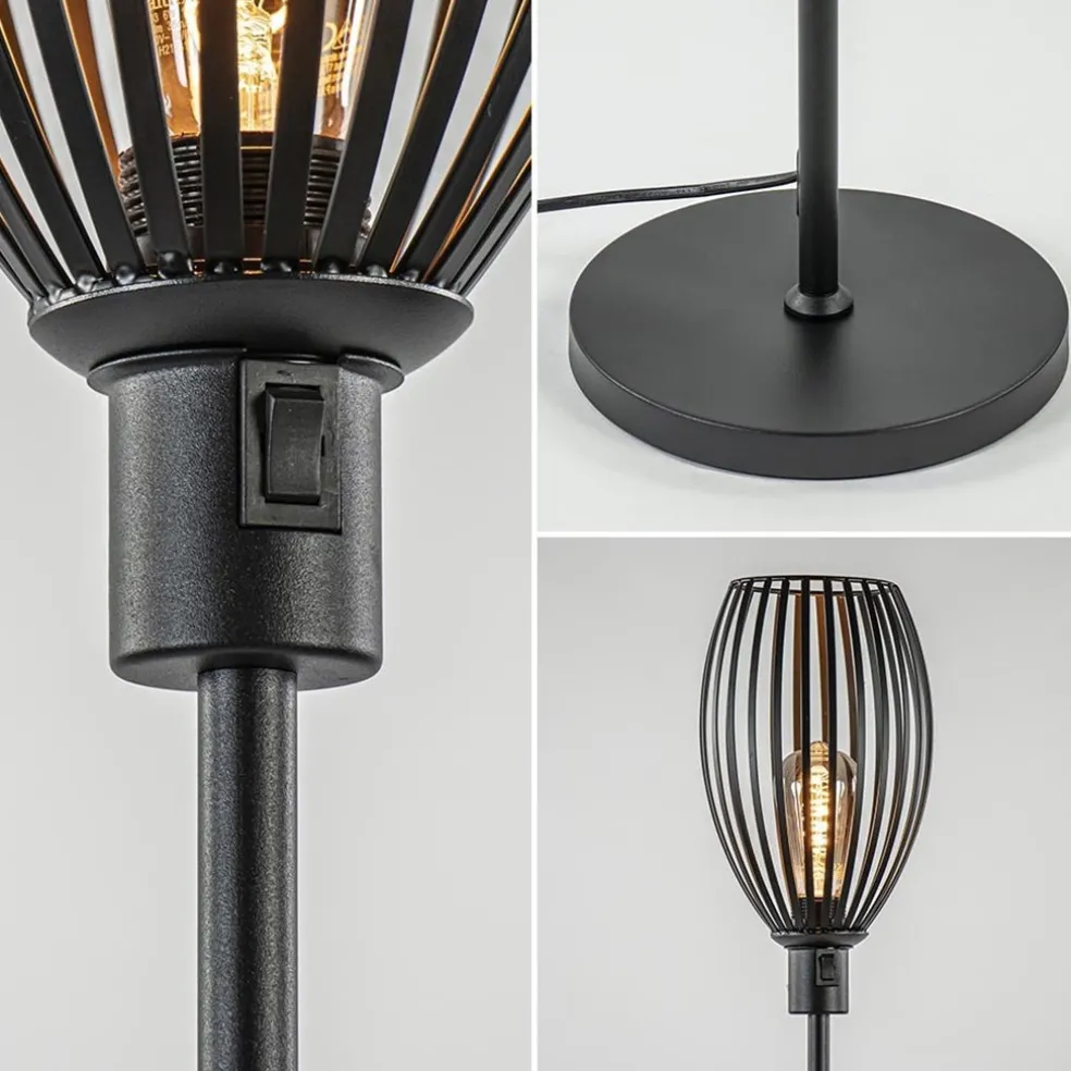Shop Straluma Moderne staande lamp met draad kap mat zwart