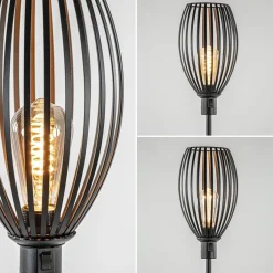 Shop Straluma Moderne staande lamp met draad kap mat zwart