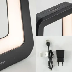 Best Straluma Moderne tafellamp batterij zwart oplaadbaar IP65