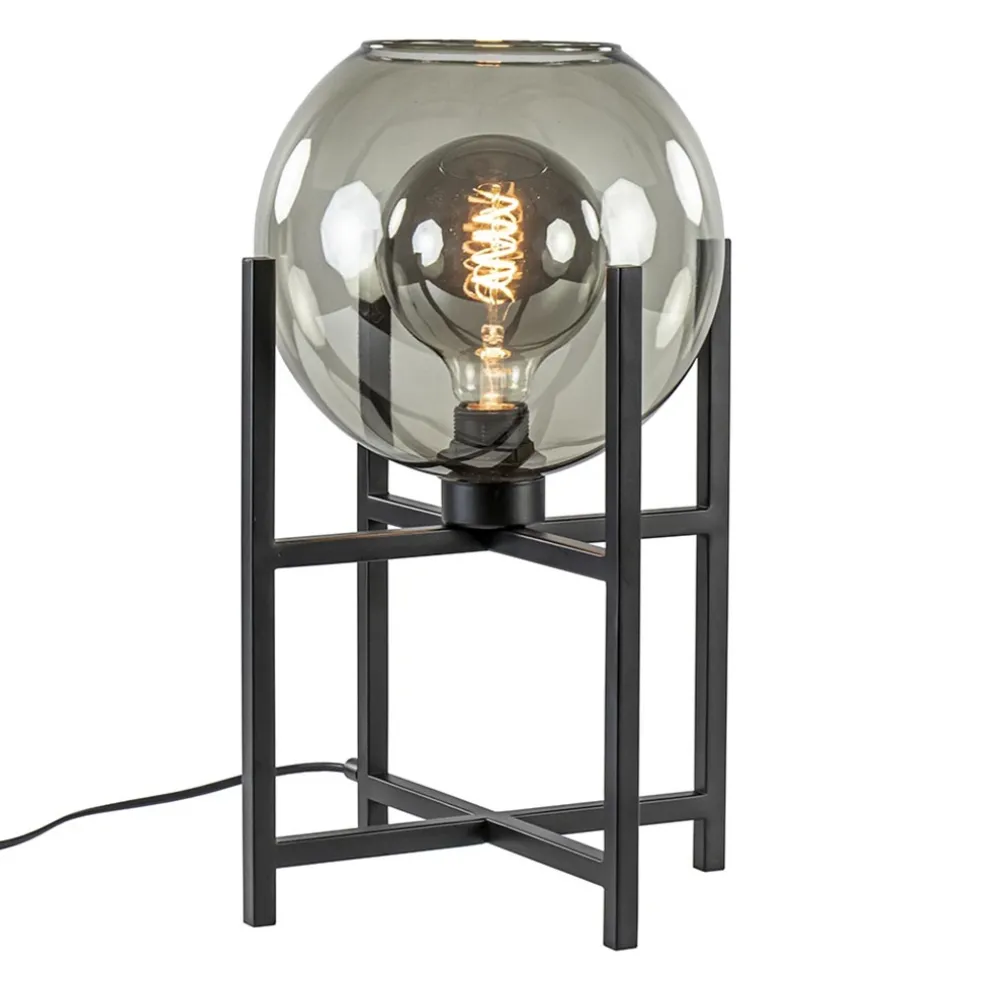 Sale Straluma Moderne tafellamp frame met smoke glazen bol