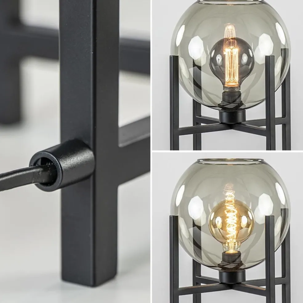 Sale Straluma Moderne tafellamp frame met smoke glazen bol