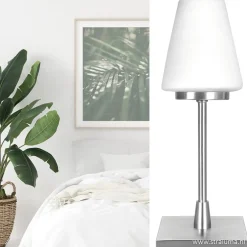 Shop Straluma Moderne tafellamp staal/glas met dimmer