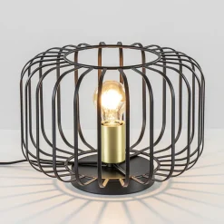Cheap Straluma Moderne tafellamp zwart met brons
