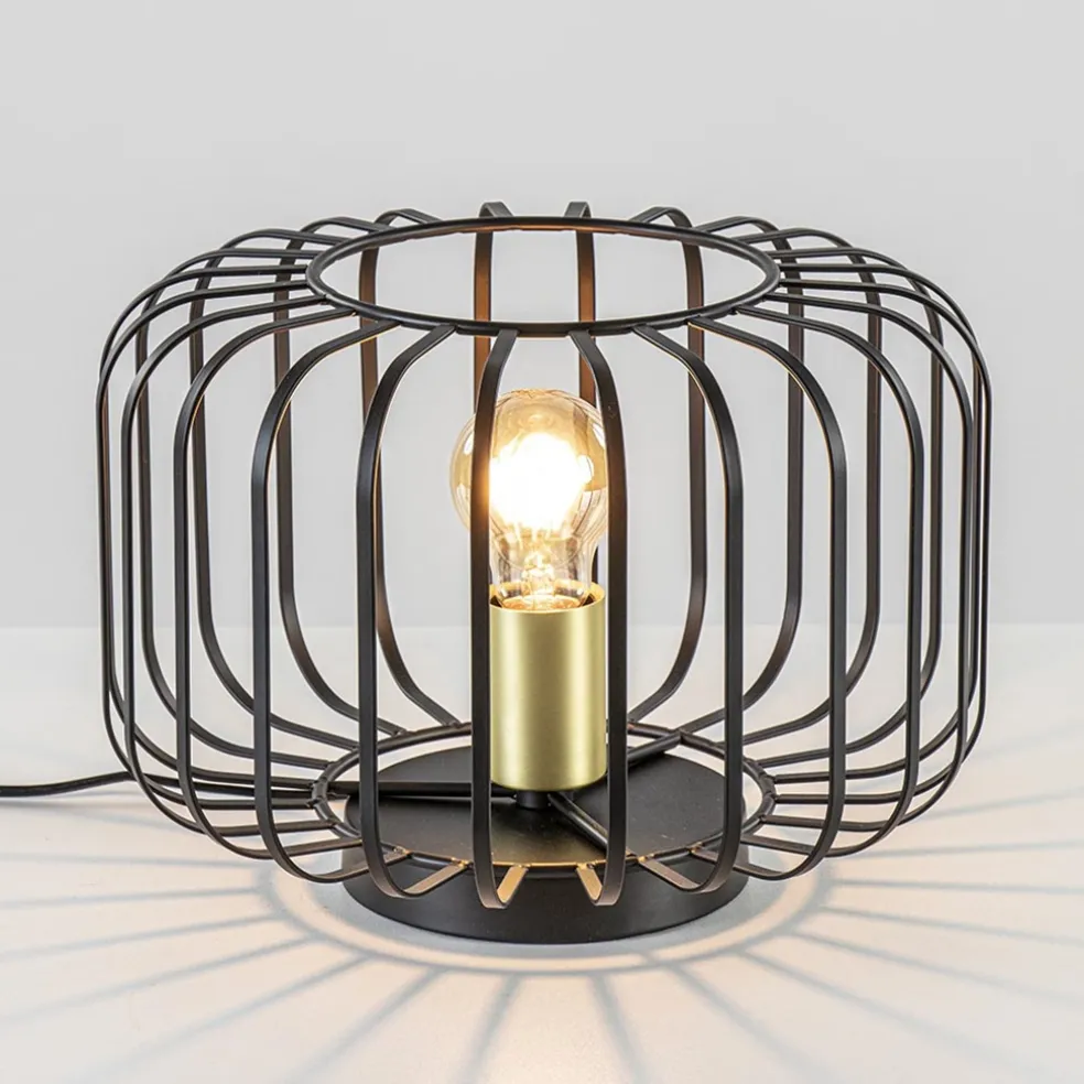 Cheap Straluma Moderne tafellamp zwart met brons