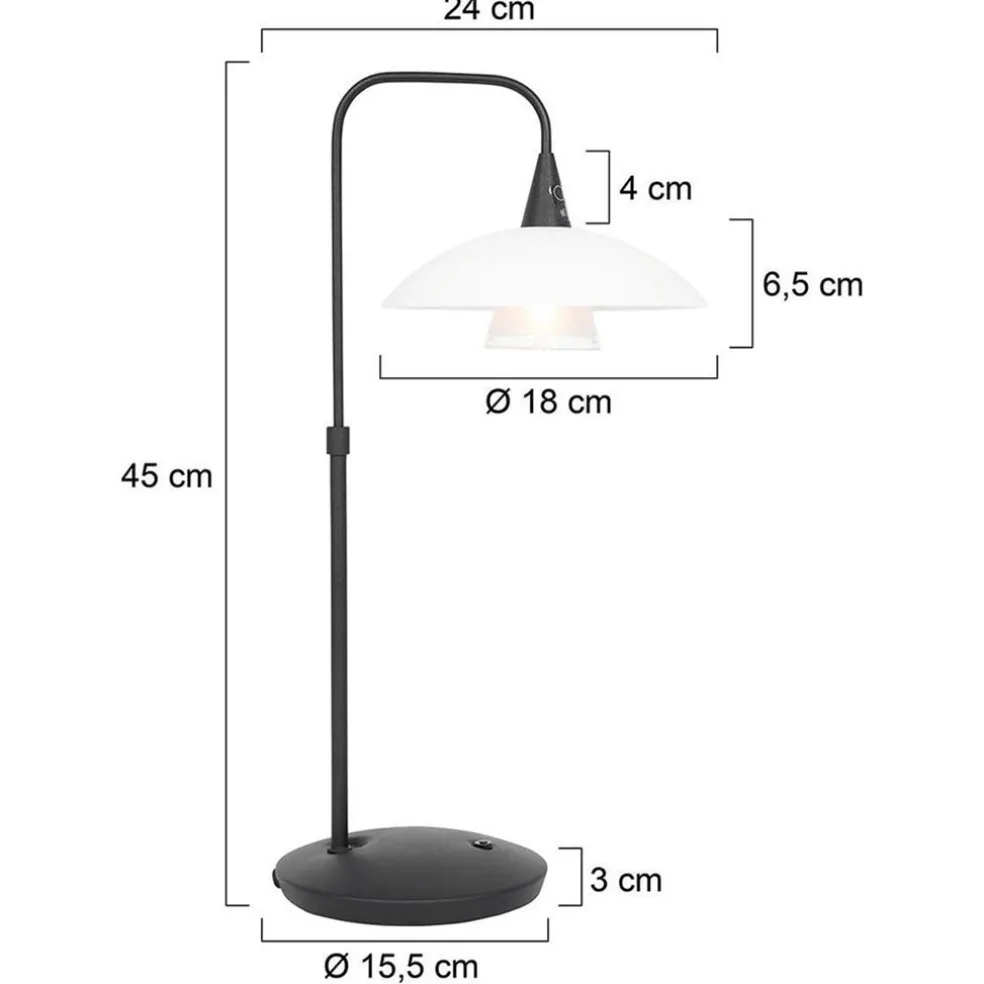 Online Straluma Moderne tafellamp zwart met dimbaar LED