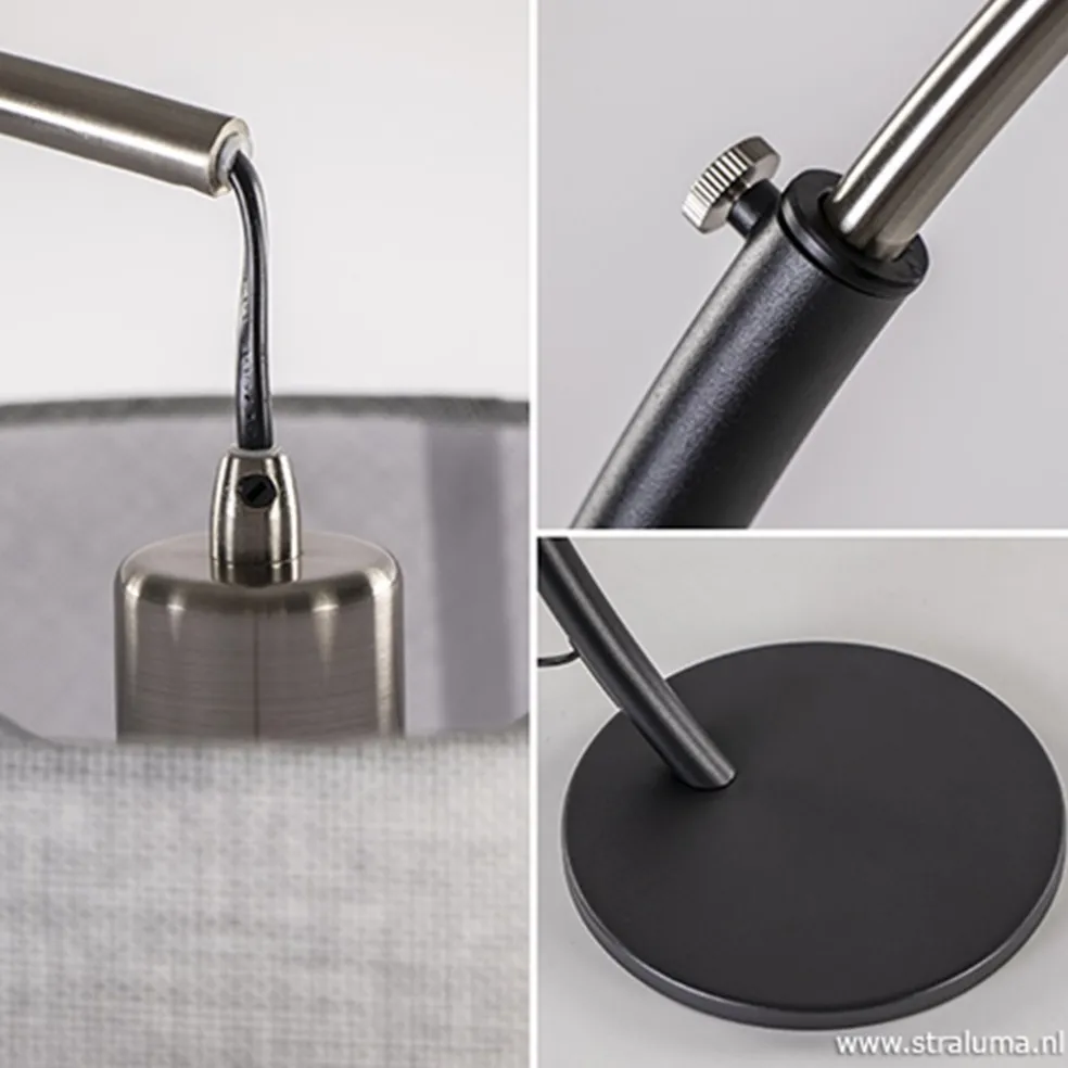New Straluma Moderne tafellamp zwart nikkel incl. kap