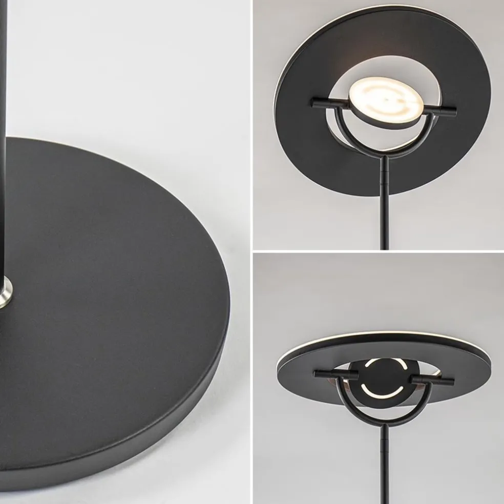 Shop Straluma Moderne uplighter mat zwart met verstelbare leesarm