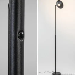 Clearance Straluma Moderne uplighter zwart met dimbaar LED