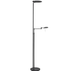 Store Straluma Moderne uplighter/leeslamp zwart met smoke glas