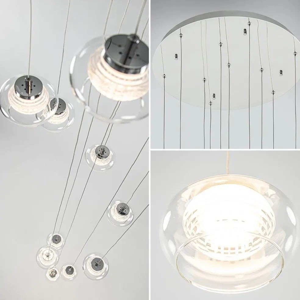Shop Straluma Moderne videlamp chroom met helder glas incl LED