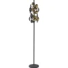 Shop Straluma Moderne vloerlamp grijs/goud met amber glas