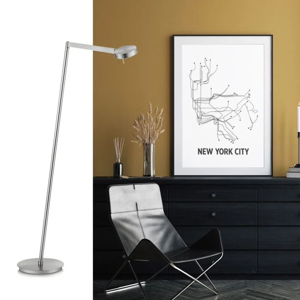 Fashion Straluma Moderne vloerlamp LED met touchdimmer - Nikkel