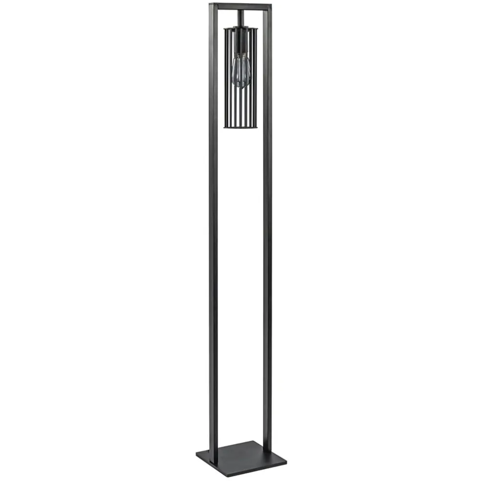Store Straluma Moderne vloerlamp mat zwart metaal