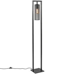 Store Straluma Moderne vloerlamp mat zwart metaal