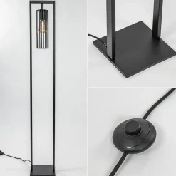 Store Straluma Moderne vloerlamp mat zwart metaal