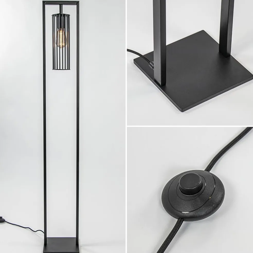Store Straluma Moderne vloerlamp mat zwart metaal