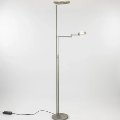 Store Straluma Moderne vloerlamp uplighter staal met smoke glas