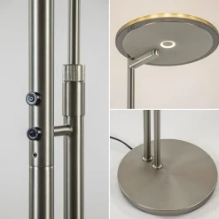 Store Straluma Moderne vloerlamp uplighter staal met smoke glas