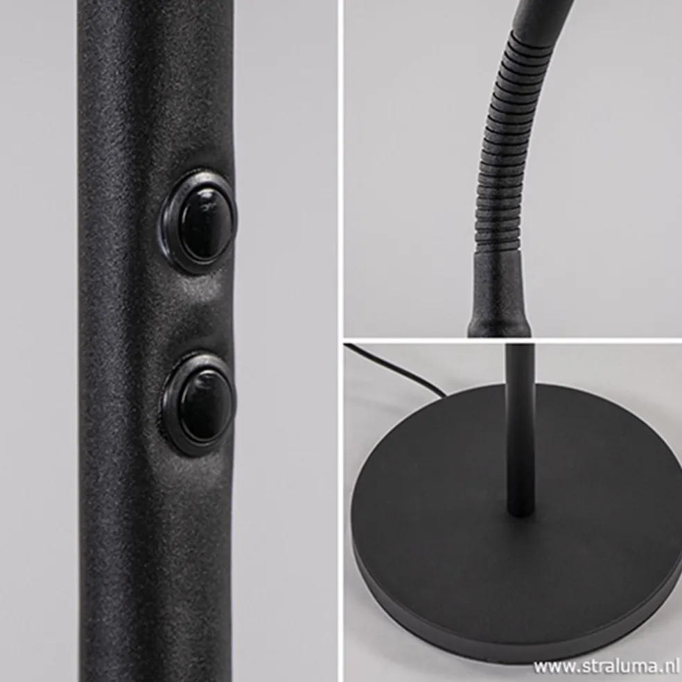Hot Straluma Moderne vloerlamp zwart met dimbaar LED