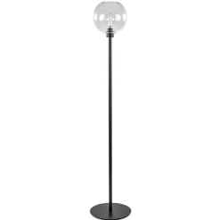 Shop Straluma Moderne vloerlamp zwart met helder glazen kap