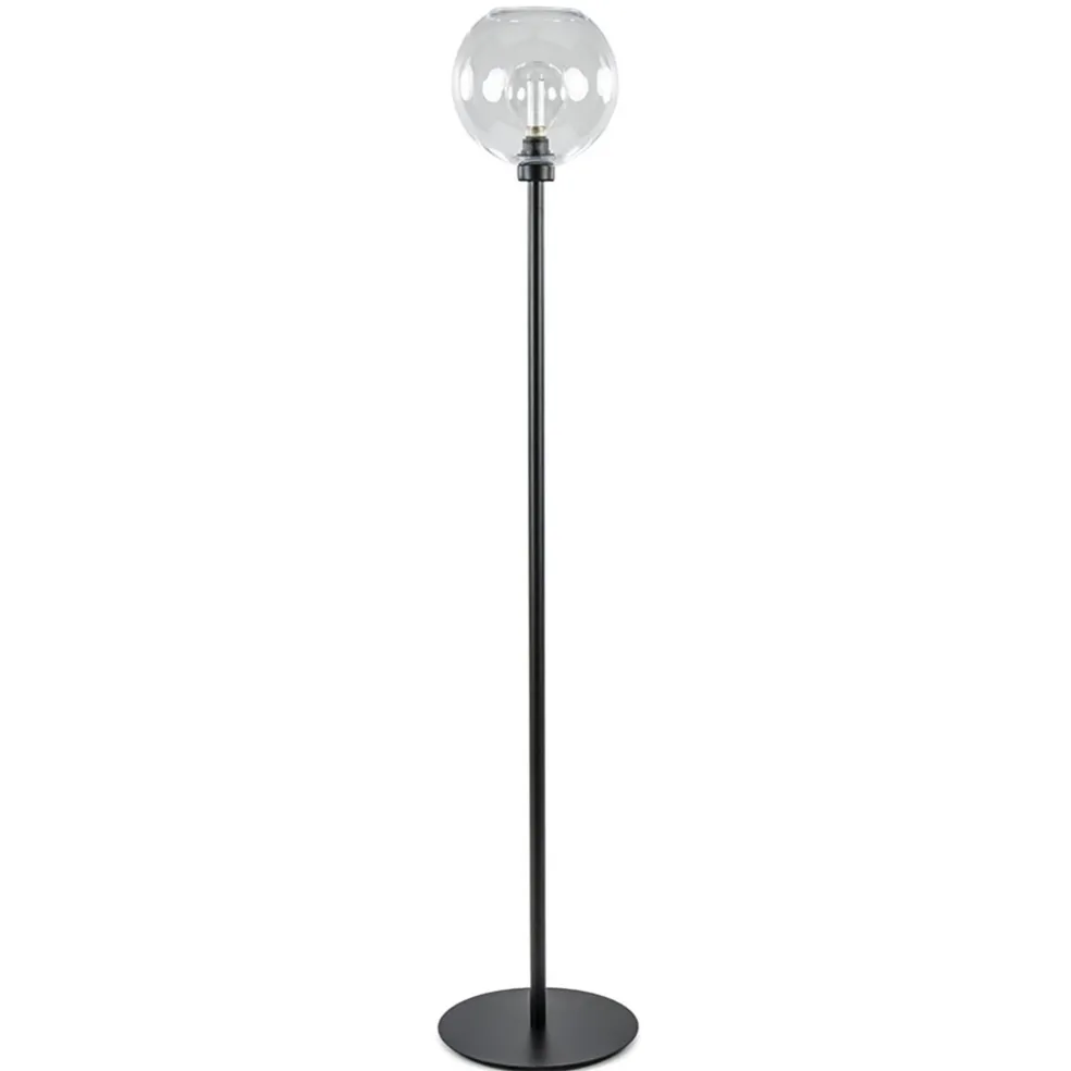 Shop Straluma Moderne vloerlamp zwart met helder glazen kap