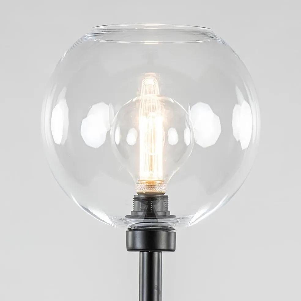 Shop Straluma Moderne vloerlamp zwart met helder glazen kap