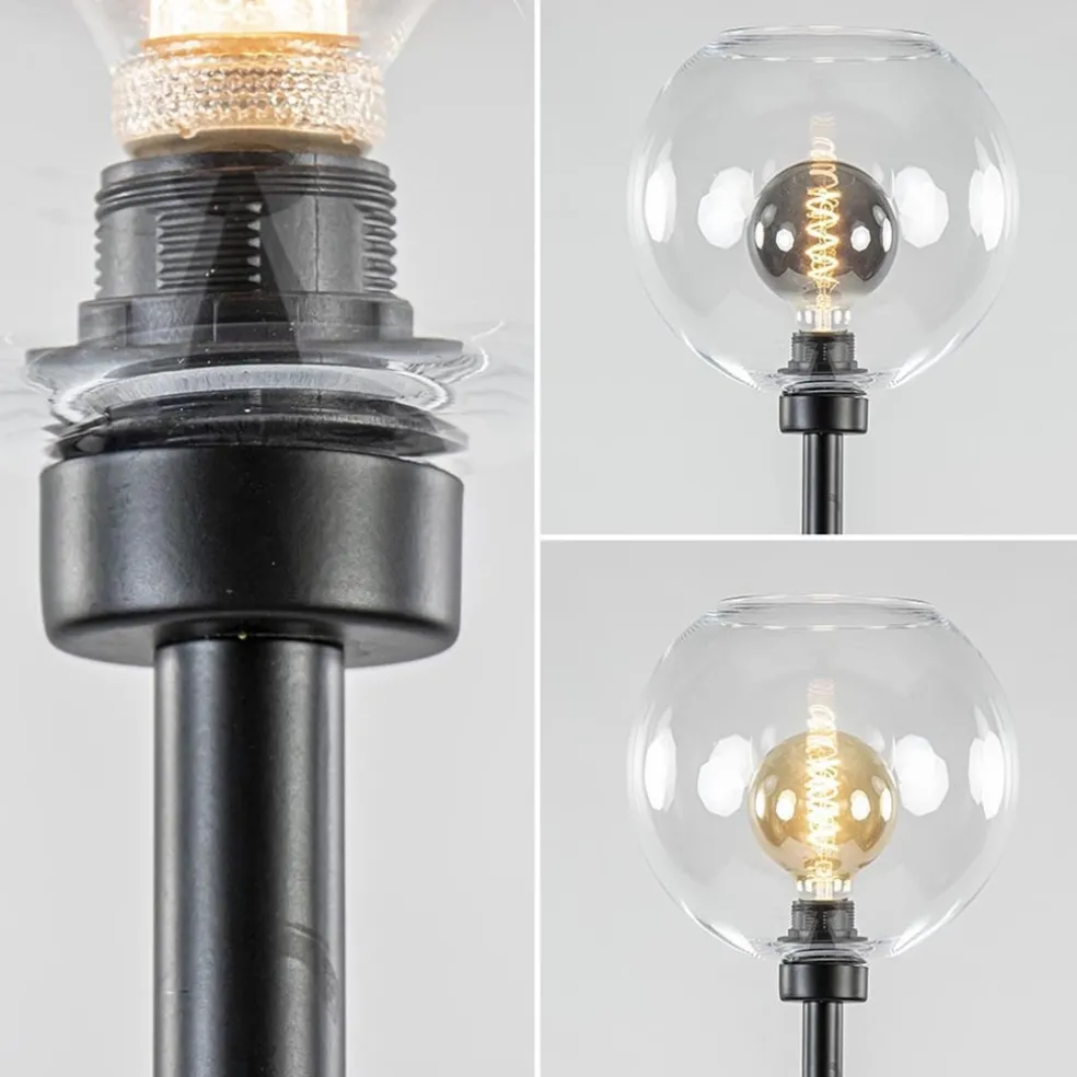 Shop Straluma Moderne vloerlamp zwart met helder glazen kap