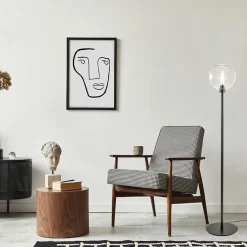 Shop Straluma Moderne vloerlamp zwart met helder glazen kap